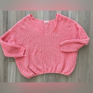 Miracle Pink V-Neck Sweater Size S/M